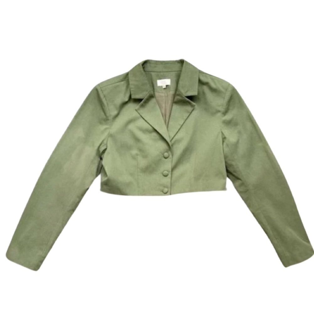 Revolve x Camila Coelho Olive Green Cropped Leticia
Blazer Jacket. XS